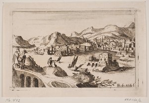 Coastal Landscape with Oriental Buildings by H. Rosenkilde