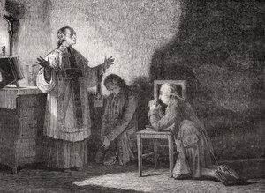Louis XVI (1754-93) at Prayer Before his Execution by H. de la Charlerie
