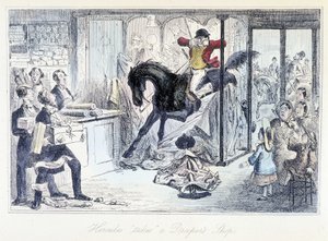 Horse Hunter Accidentally Entering a Fabric Shop
