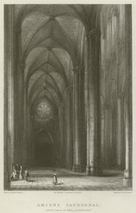 Amiens Cathedral, South Aisle of Nave, looking West by Hablot Knight Browne