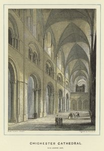 Chichester Cathedral, Nave Looking East by Hablot Knight Browne