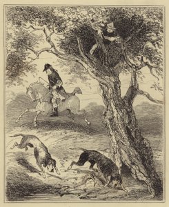 Dick Turpin Hunted by Bloodhounds by Hablot Knight Browne