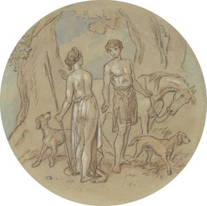 One of Eighteen Designs for a Series of Plates Illustrating Venus and Adonis by Hablot Knight Browne