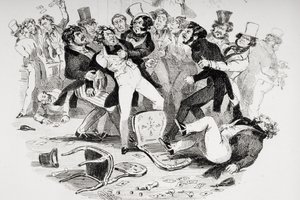 The last brawl between Sir Mulberry and his pupil, illustration from 