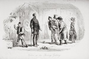 Visitors at the Shooting Gallery by Hablot Knight Browne