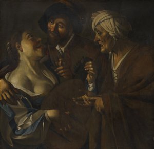 Procuress (forgery after Dirck van Baburen) by Han van Meegeren