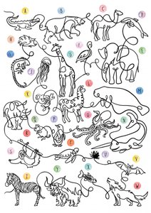 Animal Alphabet Line Art by Hanna Lee Tidd