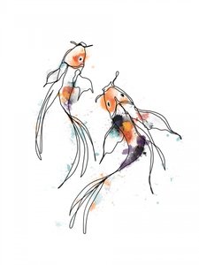 Colorful Koi Harmony by Hanna Lee Tidd