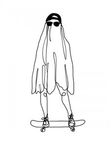 Cool Skater Ghost by Hanna Lee Tidd
