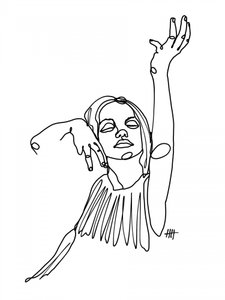 Elegant Line Art Woman by Hanna Lee Tidd