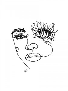 Floral Face Line Art by Hanna Lee Tidd