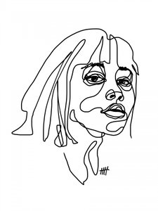 Line Art Woman Portrait by Hanna Lee Tidd