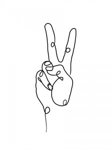 Minimalist Peace Hand by Hanna Lee Tidd