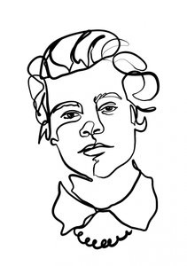 Pensive Line Portrait by Hanna Lee Tidd