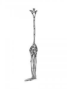 Whimsical Tall Giraffe Drawing by Hanna Lee Tidd