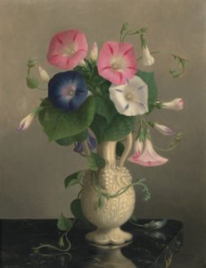 Vase of Morning Glories
