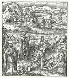 Archduke Maximilian of Austria Fishing by Hans (after) Burgkmair