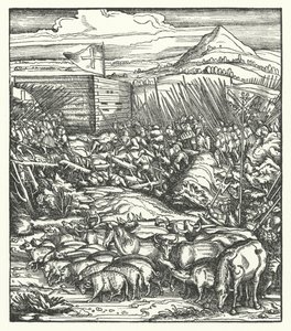 Recapture of livestock stolen by Flemish peasants rebelling against the rule of Archduke Maximilian of Austria by Hans (after) Burgkmair