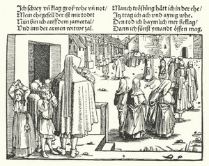 The Burial of the Head of the Family by Hans (after) Burgkmair