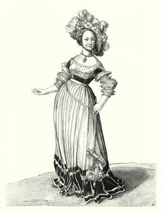 Costume of a woman of Basel by Hans (after) Holbein the Younger