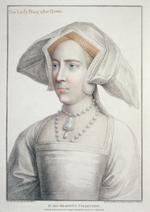 Portrait of The Lady Mary after Queen (1516-58) (engraved by Francesco Bartolozzi, 1796) by Hans (after) Holbein the Younger