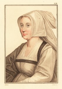 Portrait of unknown woman from the court of King Henry VIII (engraving) by Hans (after) Holbein the Younger