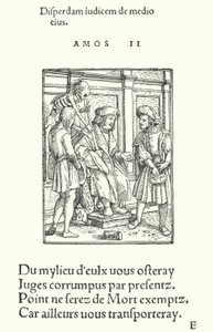 The Corrupt Judge (engraving) by Hans (after) Holbein the Younger