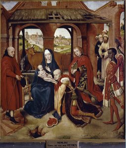 Adoration of the Magi, Central Panel of Polyptych of Loo by Hans (attr.to) Memling