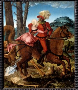 The Knight, the Girl and Death. Death is represented in allegorical form