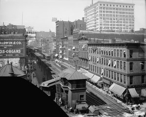 Elevated Railroad, Wabash Avenue, Chicago, Illinois