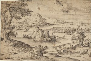 Landscape with the Fall of Icarus by Hans Bol