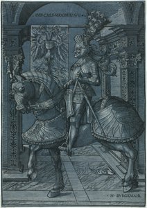 Equestrian Portrait of the Emperor Maximilian by Hans Burgkmair