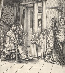 The White King Receiving His Daughter Margaret and the Children of King Philip, from Der Weisskunig, 1514-16 by Hans Burgkmair