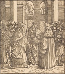 The Archbishop Blessing the Child after the Baptism by Hans Burgkmair I