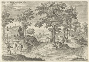 View of the Leprosy House of Scheut (series title: Views from the Surroundings of Brussels) by Hans Collaert (I)