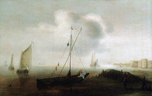 A Fishing Boat Near the Shore by Hans Goderis