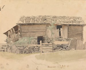 Barn and Fence, Vassenden by Hans Gude