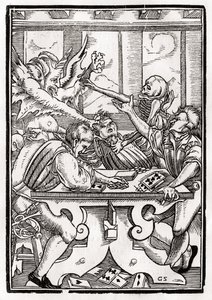 Death and the Devil come for the Card Player by Hans Holbein der Jüngere