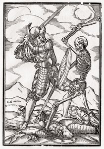 Death Comes to the Soldier, engraved by Georg Scharffenberg, from 