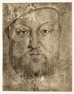 Henry VIII chalk drawing, c.1540, pub. 1902 by Hans Holbein der Jüngere