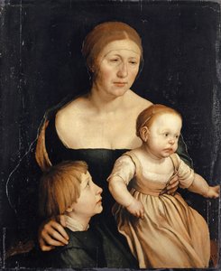 Portrait of the Artist’s Wife with the Two Elder Children, 1528-29