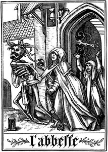 The Abbess visited by Death by Hans Holbein der Jüngere