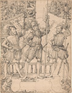 Halberdier and Two Pikemen by Hans Jakob Plepp