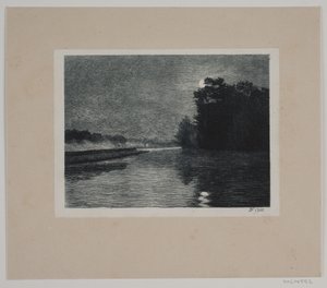 Landscape. Moonlight by Hans Julius Fæster