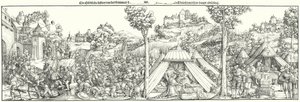 Landsknechts Fighting a Battle at the Beginning of the 16th Century (engraving)