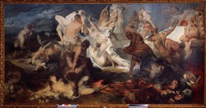 Battle of Centaurs and Lapiths. In Greek mythology, the Lapiths massacred the centaurs.