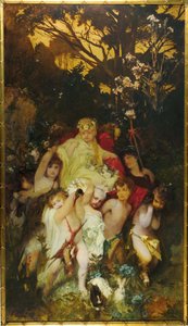 Modern Amoretti, Triptych, central panel, 1868 by Hans Makart