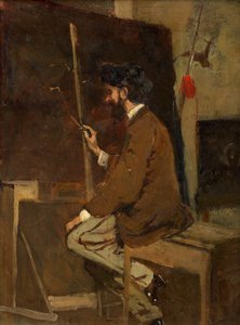 Self-portrait in front of the easel, before 1868