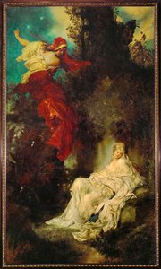 Snow White Receives the Poisoned Comb by Hans Makart