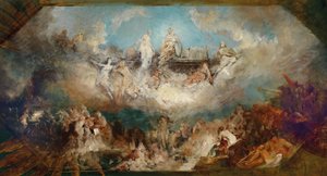 The sinking of the Nibelung treasure in the Rhine by Hans Makart